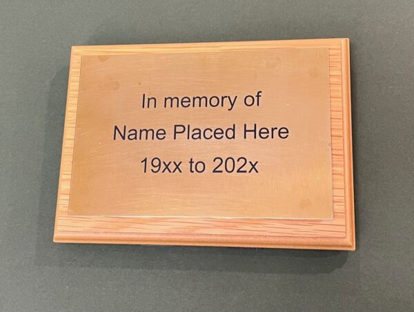 Laser‑engraved plaque