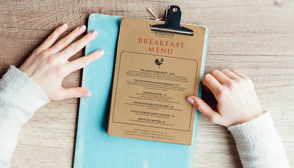 Printed menus for restaurant